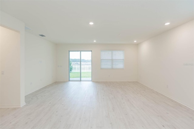 empty room featuring light wood-type flooring