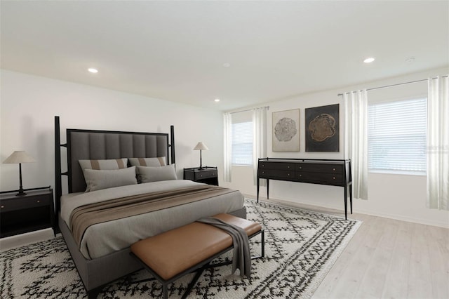 bedroom featuring light hardwood / wood-style flooring