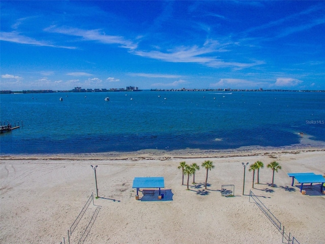 water view with a view of the beach