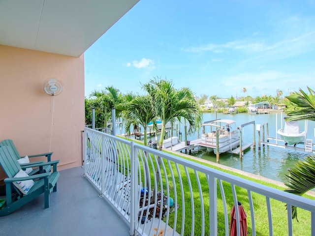 balcony with a water view