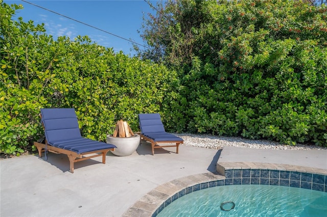 view of swimming pool with a patio