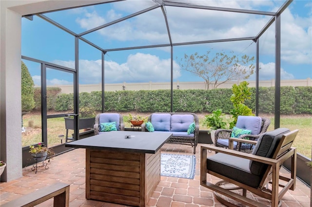 view of patio featuring an outdoor living space