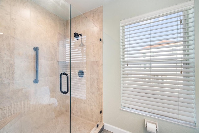 bathroom featuring walk in shower