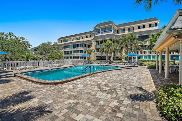 view of pool with a patio