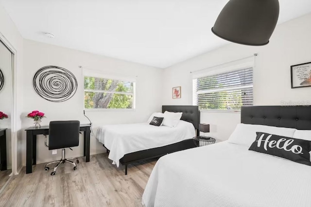 bedroom featuring light hardwood / wood-style floors