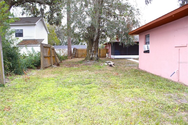 view of yard featuring cooling unit