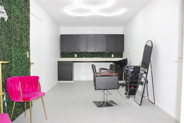 kitchen with a textured ceiling