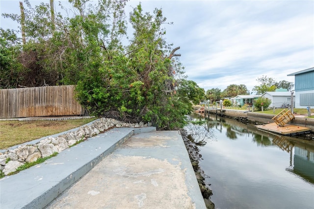 exterior space featuring a boat dock