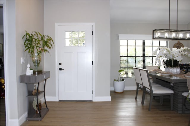 entryway featuring hardwood / wood-style floors