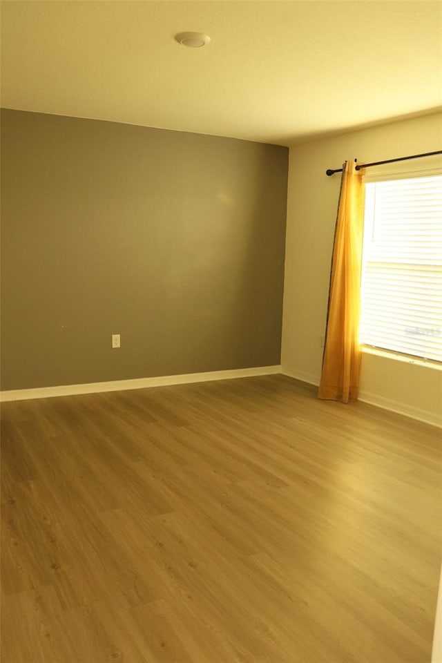 spare room with wood-type flooring