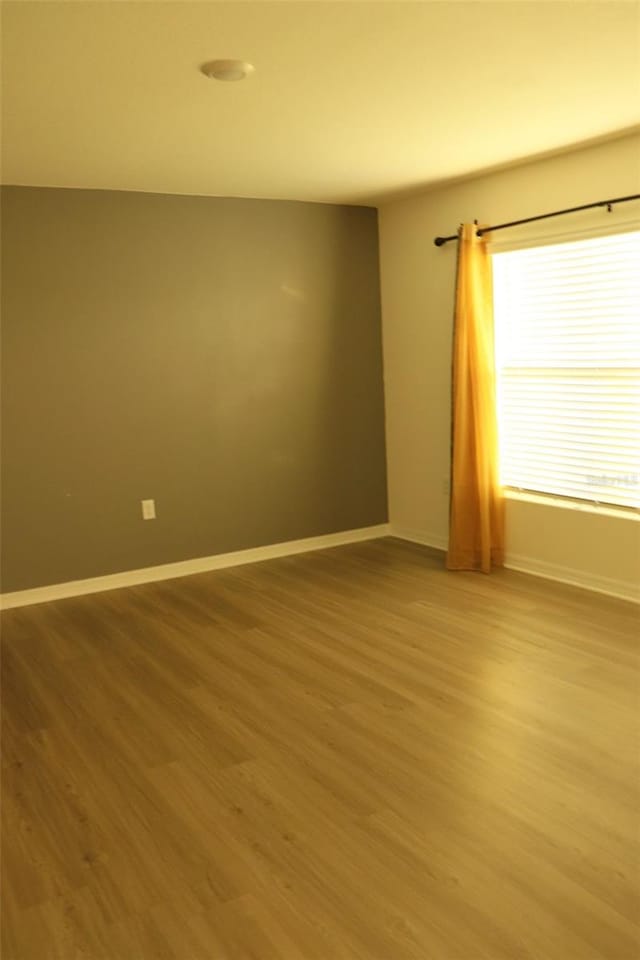 unfurnished room with wood-type flooring