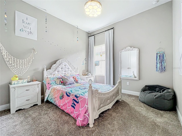 bedroom featuring carpet