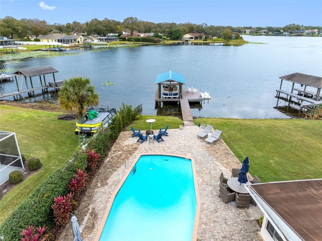 exterior space featuring a water view