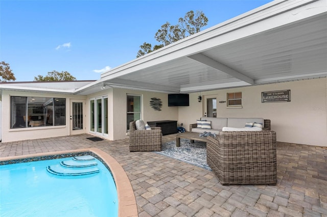 view of patio / terrace with an outdoor living space