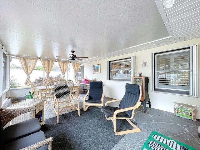 view of patio with ceiling fan