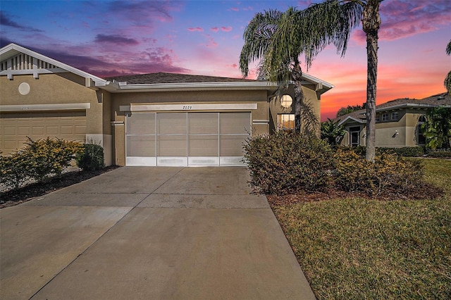 view of front of home featuring a garage