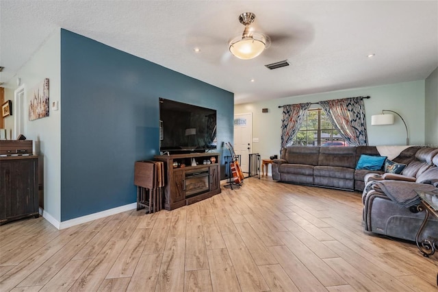 living room featuring light hardwood / wood-style flooring