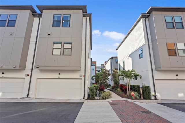 view of property featuring a garage