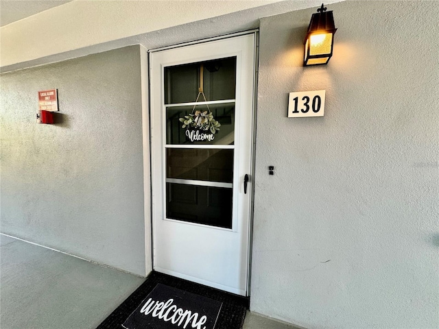 view of doorway to property