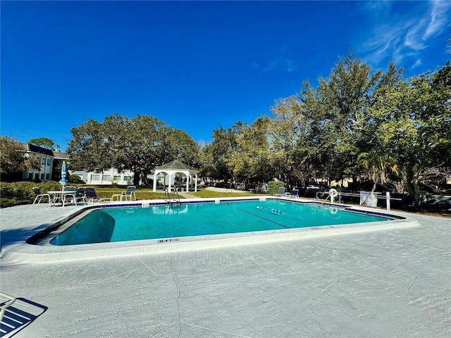 view of pool with a gazebo