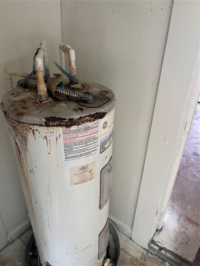 interior details featuring water heater