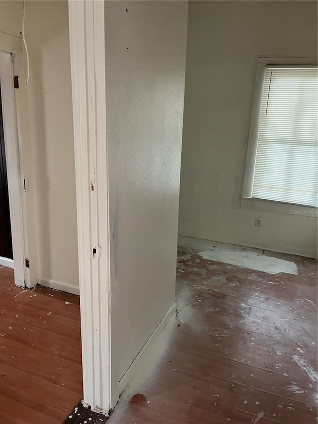 interior space with dark wood-type flooring