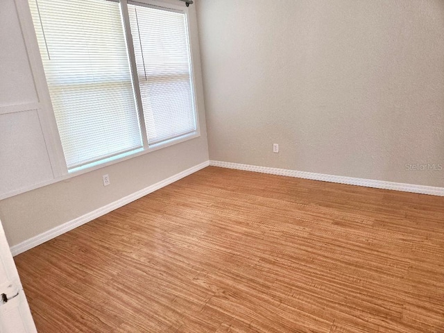 spare room with light hardwood / wood-style floors