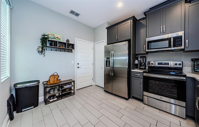 kitchen with appliances with stainless steel finishes