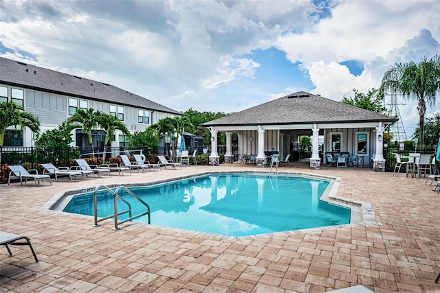 view of pool with a patio area