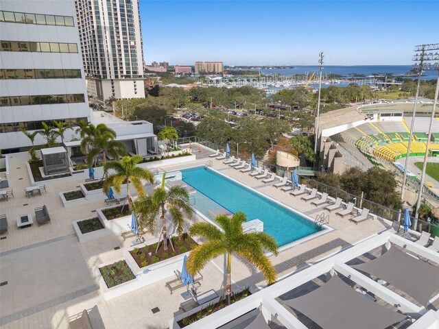 301 1st St S Unit 2006, Saint Petersburg, FL 33701 - pool with a view of city, central AC, and a water view