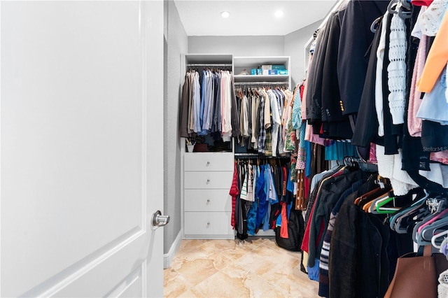 view of walk in closet