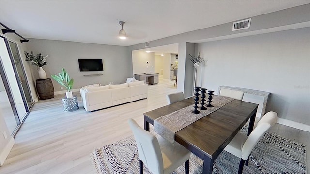 dining area featuring light hardwood / wood-style floors