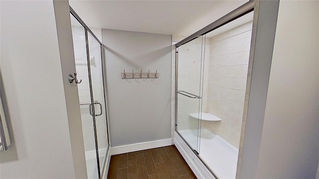 bathroom featuring walk in shower