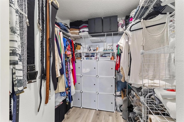 walk in closet featuring hardwood / wood-style flooring