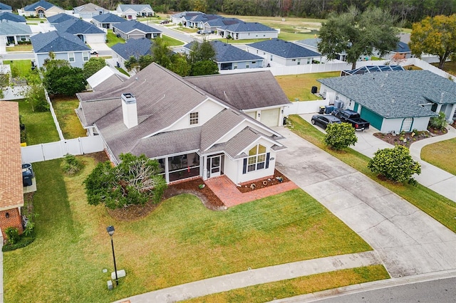 drone / aerial view with a residential view