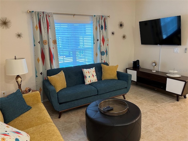 view of tiled living room