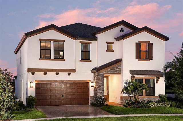 view of front facade with a garage