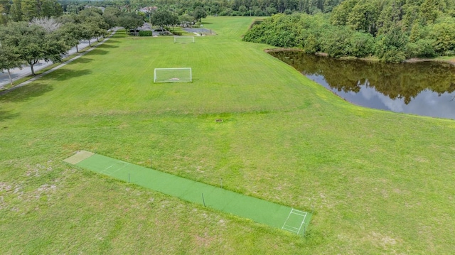 view of community featuring a water view