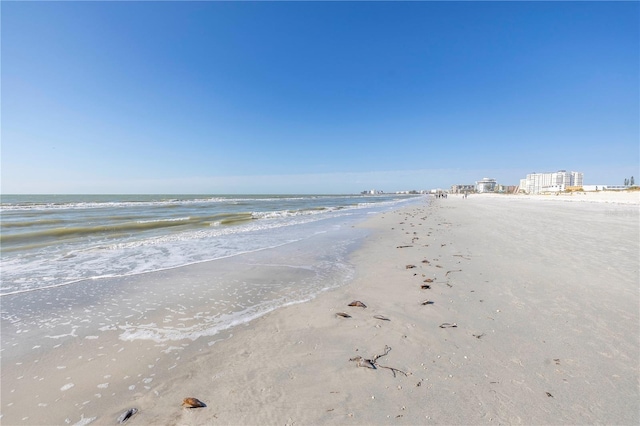 property view of water with a beach view