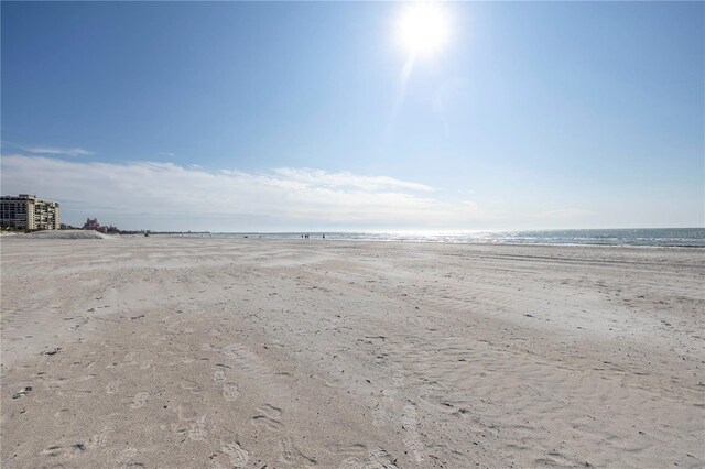 property view of water featuring a view of the beach