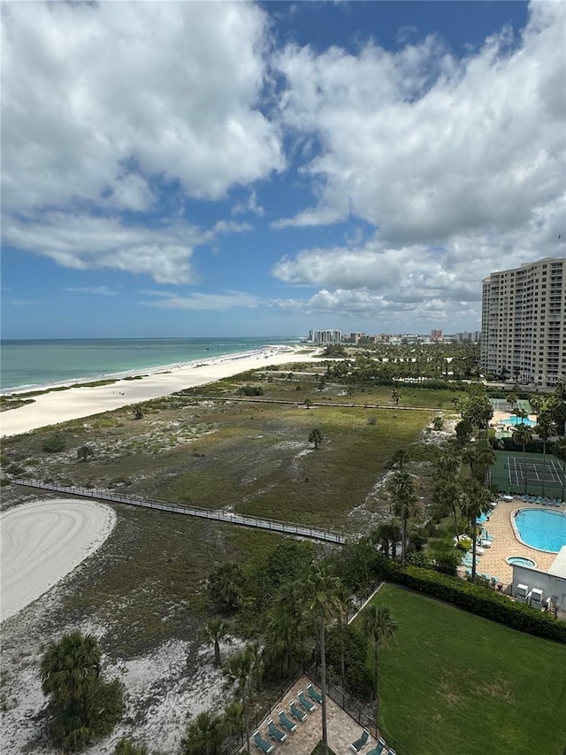 water view featuring a beach view