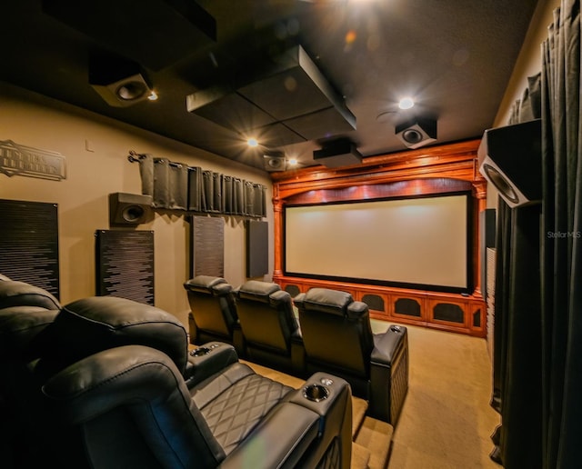 view of carpeted cinema room