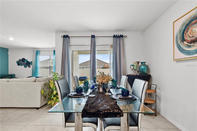 view of tiled dining area