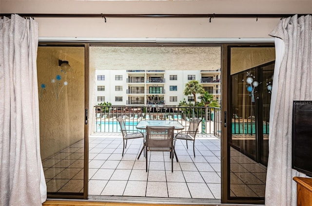 interior space featuring a balcony