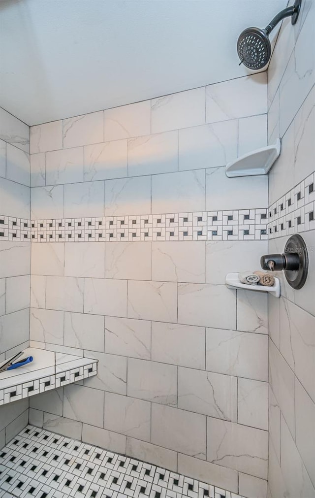 details with tiled shower