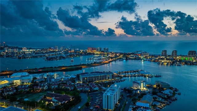 property view of water featuring a city view