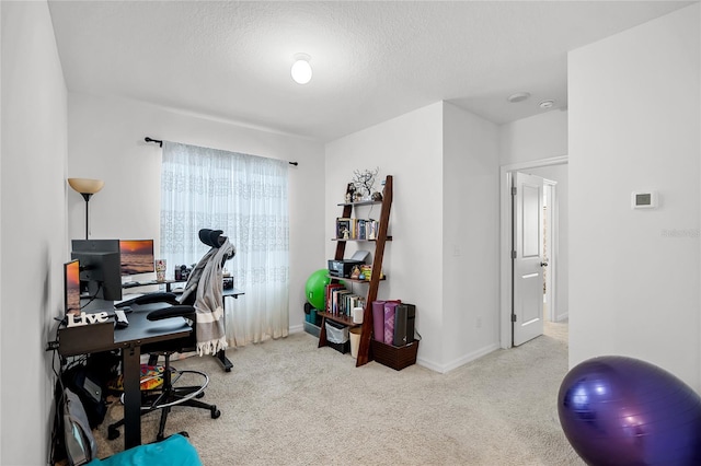 view of carpeted home office