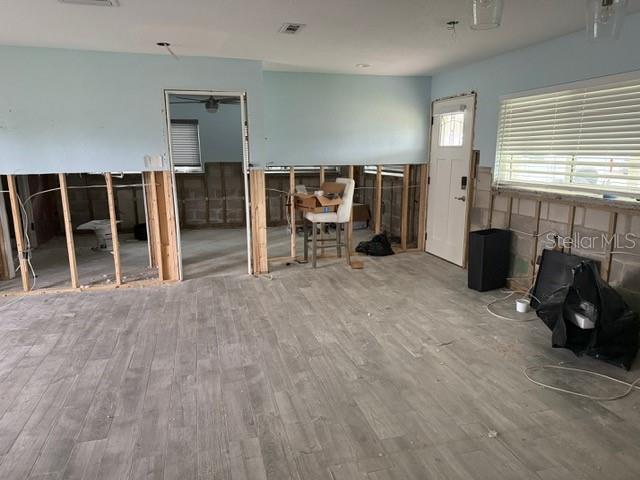 misc room with hardwood / wood-style flooring