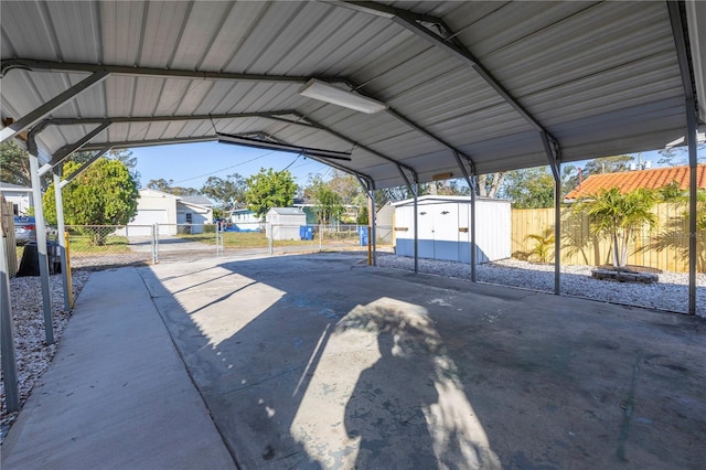 view of parking featuring a carport