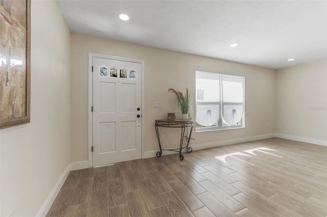 foyer featuring light hardwood / wood-style floors